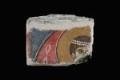 Cornerstone depicting the head of a young saint. From the monument�s original decoration. Aghios Charalambos, Kalamata. 15th c.