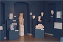Partial view of hall XII with inscriptions and sculptures