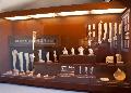 Ancient Corinth Archaeological Museum. Asklepieion Gallery. Clay votive limps, offered to Asklepios.