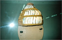 Helmet with wild boar teeth