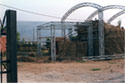 View of the tomb during the construction of the shelter