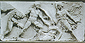 �arble sculpted frieze depicting the battles between the Amazons, west side of the cella. British Museum.